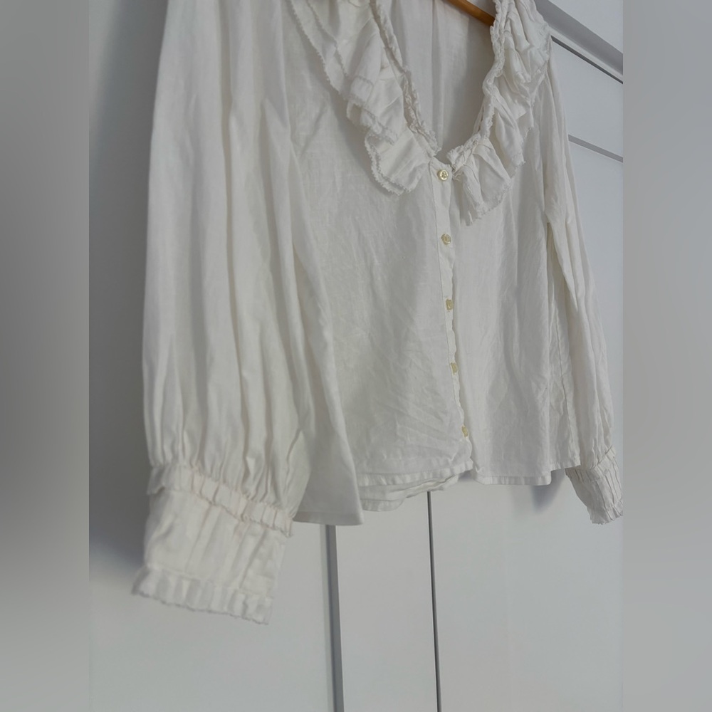 THE GREAT. White Ruffled Blouse - Picture 9 of 14